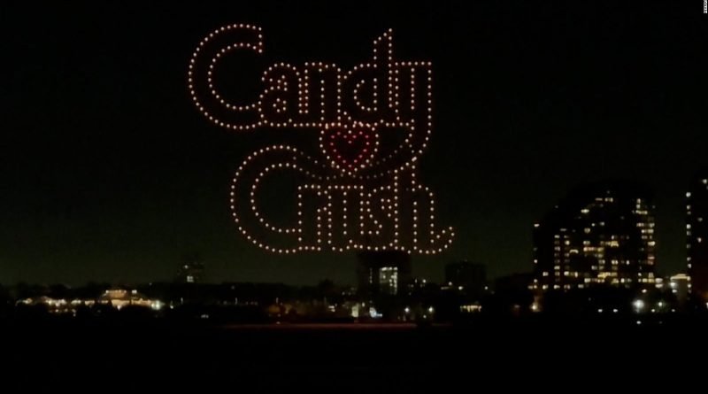 Mira el imponente show de drones por los 10 años de Candy Crush