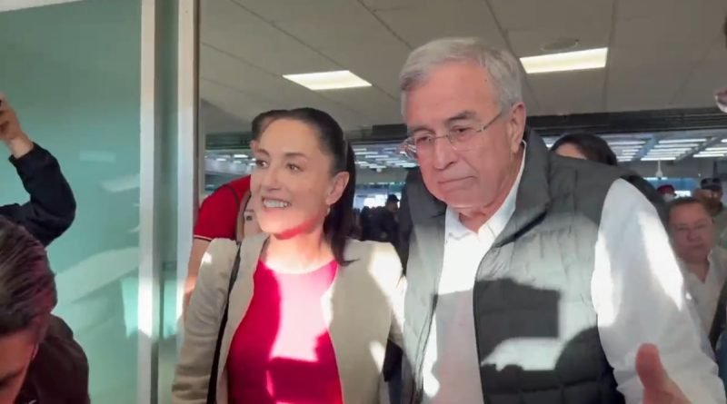 Sheinbaum llega a Sinaloa entre gritos de 