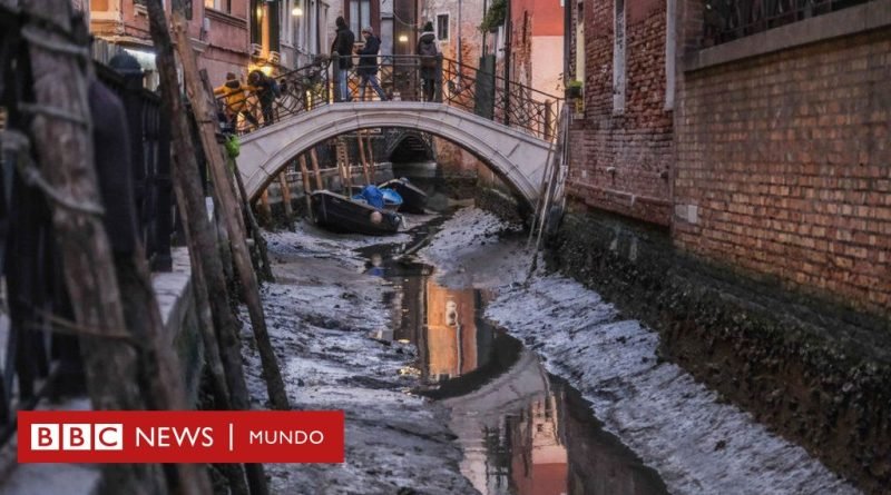 Las impresionantes imágenes de los canales de Venecia secos - BBC News Mundo