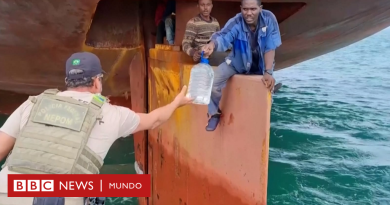 La increíble travesía de los nigerianos que pasaron 14 días escondidos en la pala del timón de un barco hasta llegar a Brasil (y cuya asombrosa foto le dio la vuelta al mundo) - BBC News Mundo