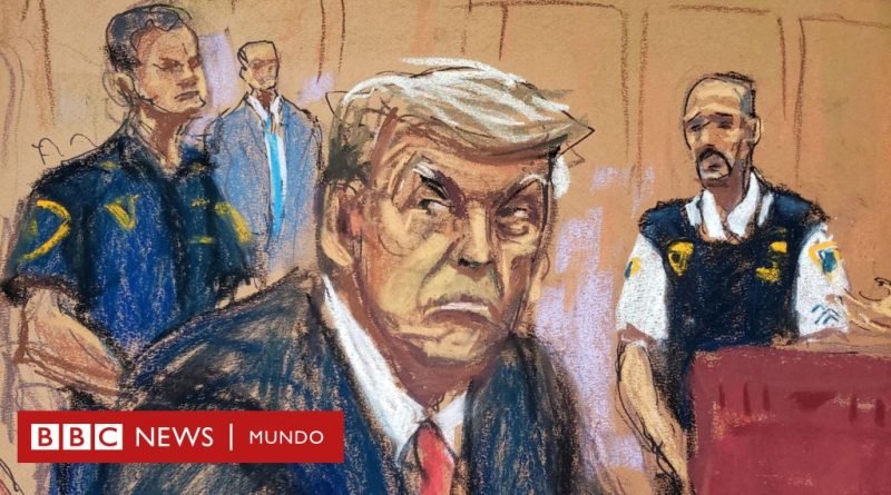 Juicio a Trump: las ilustradoras que muestran con sus dibujos qué pasa dentro del mediático juicio al expresidente - BBC News Mundo