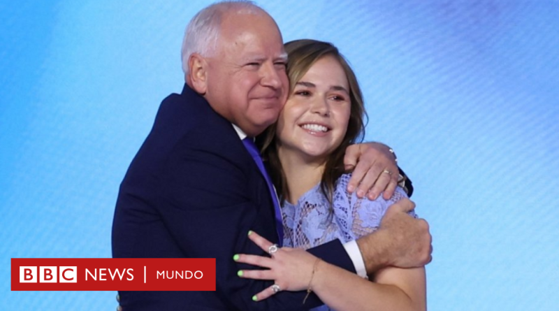 Tim Walz aceptó la nominación demócrata a vicepresidente con un discurso en el que destacó su pasado como maestro y entrenador - BBC News Mundo