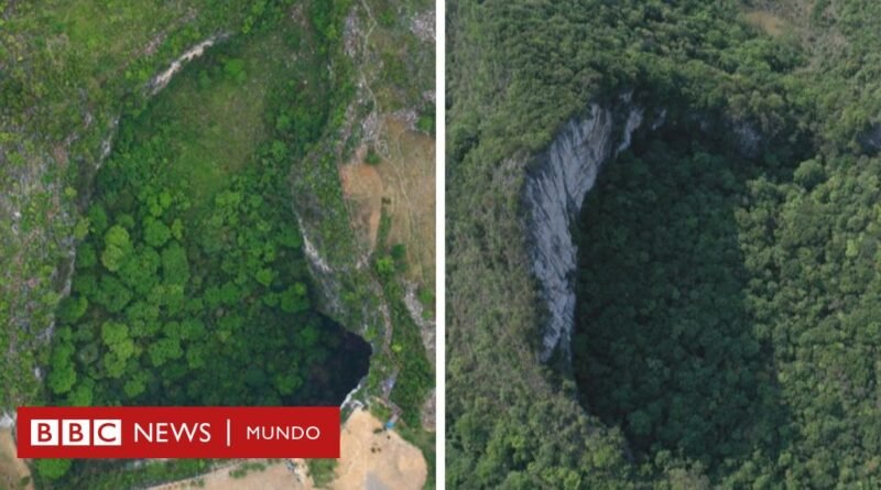 Creían que escondían demonios: los cenotes chinos que pasaron miles de años inexplorados y ahora están amenazados por el turismo - BBC News Mundo