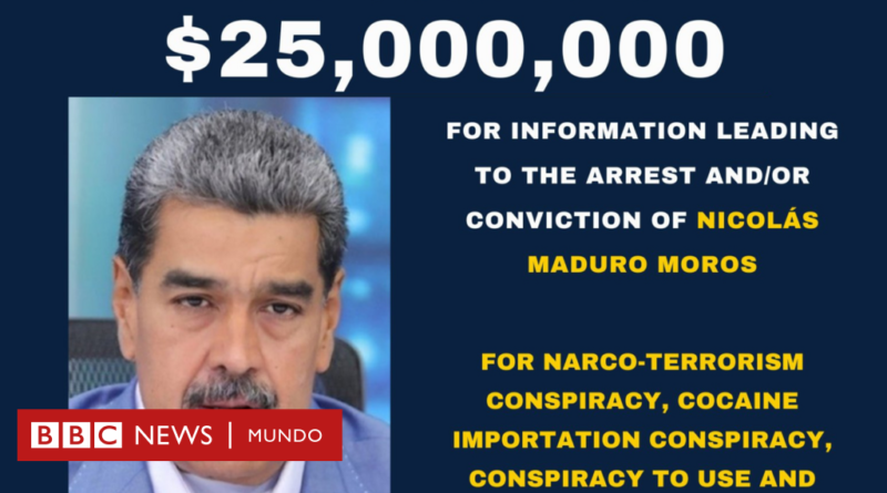 Estados Unidos eleva a US$25 millones la recompensa por la detención de Maduro tras asumir su polémico tercer mandato como presidente de Venezuela - BBC News Mundo