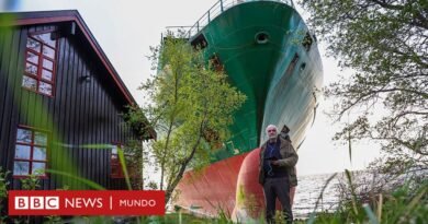 El noruego que despertó en la mañana y encontró un enorme buque de carga en su jardín - BBC News Mundo