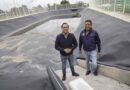 Chepe Guerrero supervisa la limpieza y mantenimiento del vaso regulador Emiliano Zapata