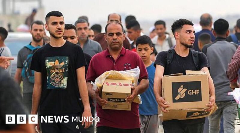 Qué contiene la controvertida caja de ayuda que distribuye la Fundación Humanitaria de Gaza - BBC News Mundo