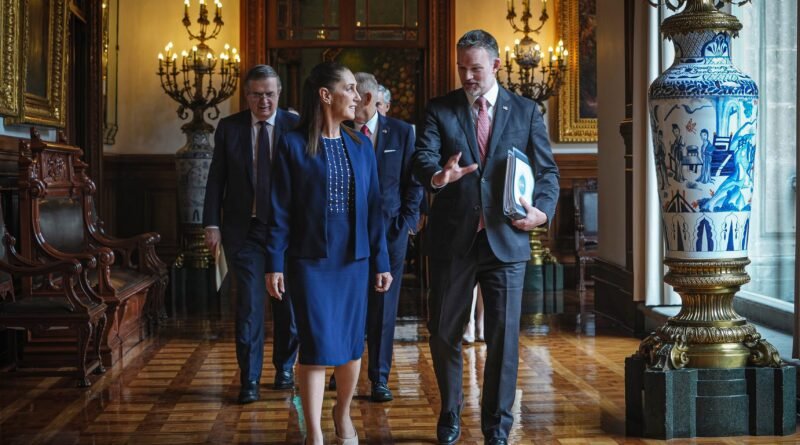 Reunión de Claudia Sheinbaum y Jamieson Greer en Palacio Nacional, este jueves.