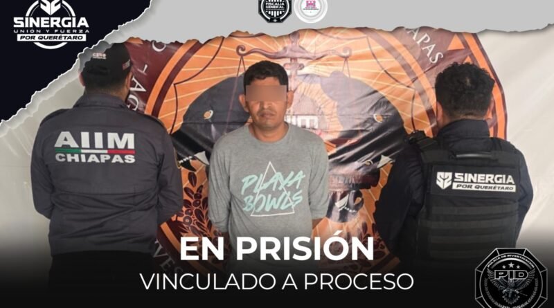 En prisión por homicidio calificado cometido en San Juan del Río; Sinergia permitió su detención en Chiapas