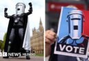“Count Binface”, el candidato disfrazado de guerrero intergaláctico que logra cada vez más votos en las elecciones de Reino Unido - BBC News Mundo