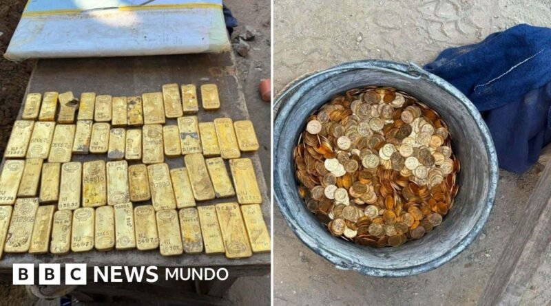 Los obreros que descubrieron un tesoro de US$10 millones en lingotes y monedas de oro sepultado en las paredes de una casa en Bélgica - BBC News Mundo
