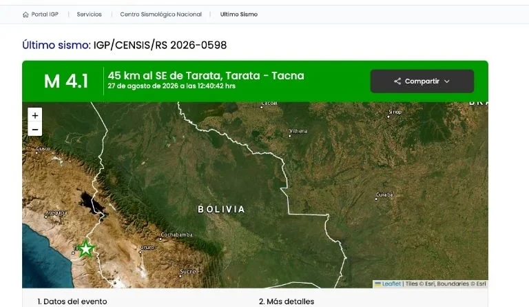 Sismo de magnitud 4.7 sacude Perú - RR Noticias