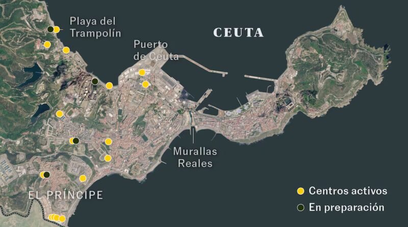 El mapa de Ceuta 50 días después de la entrada: más de 10.000 migrantes entre centros y asentamientos informales