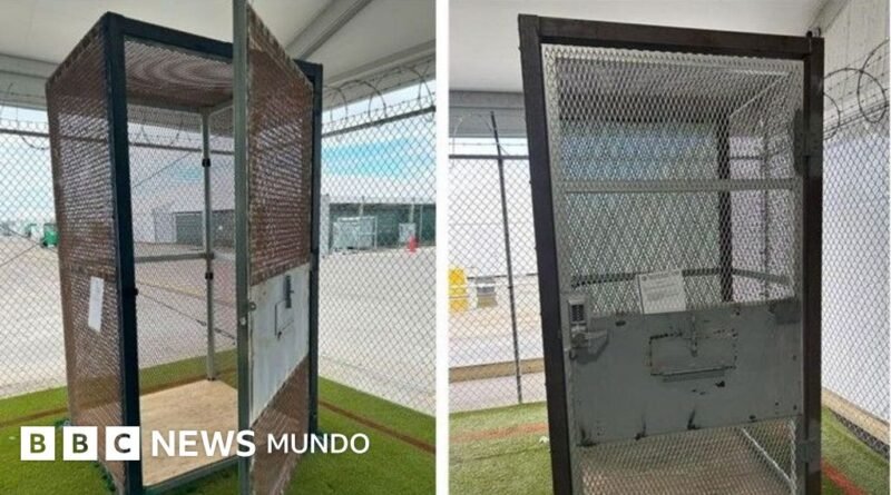 Las jaulas en las que eran encerrados los migrantes en el 