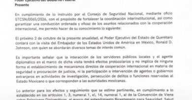 Documento exhibido señala que Gobierno de Querétaro notificó a SRE sobre visita de embajador de EU - RR Noticias